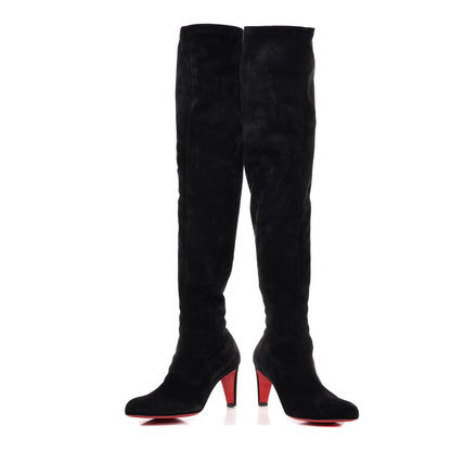 Christian Louboutin Veau Velours Alta Top 70 Over The Knee Boots 40.5 Black 5 of 8