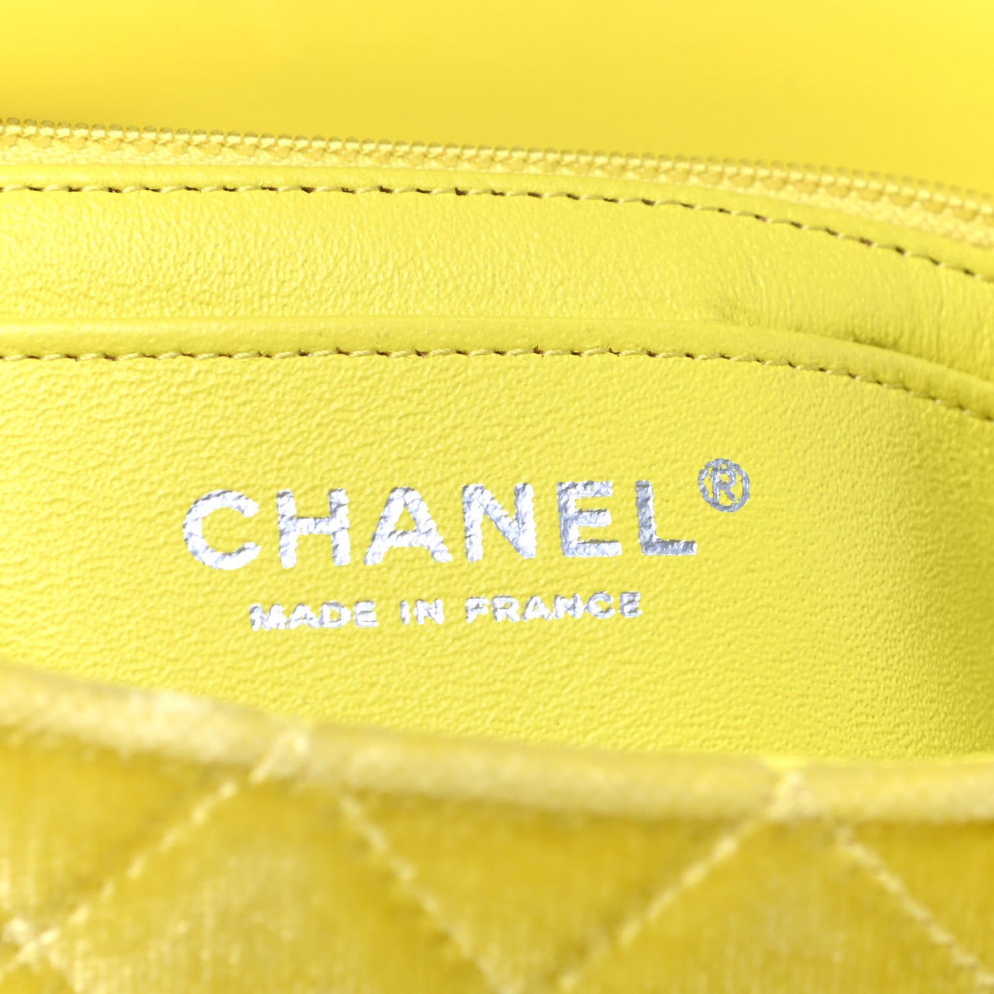Velvet Quilted Mini Rectangular Flap Yellow