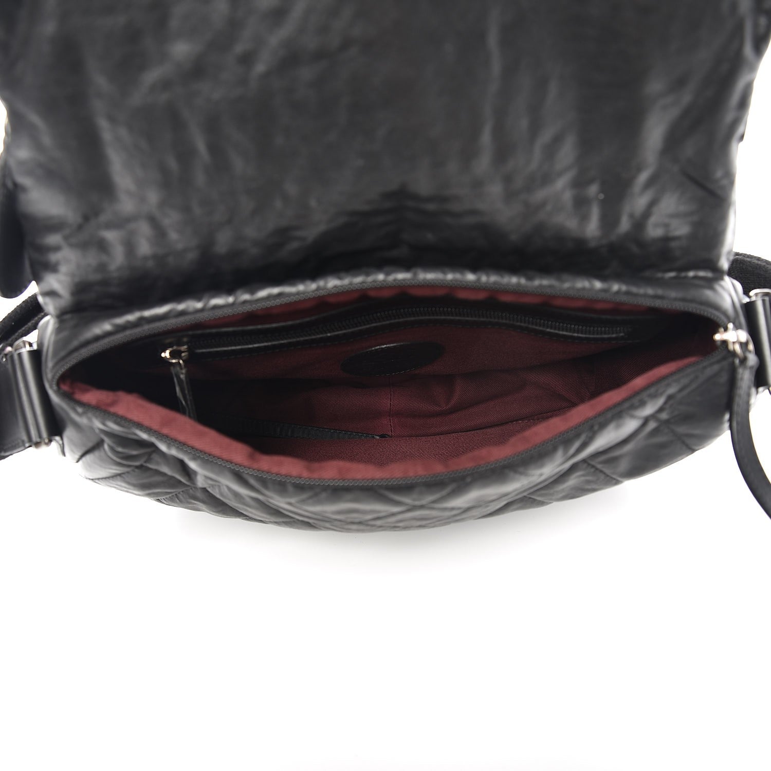 Chanel Coated Canvas Quilted Expandable Messenger Black 5 of 9