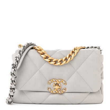 Chanel Lambskin Quilted Medium Chanel 19 Flap Grey 1 of 11