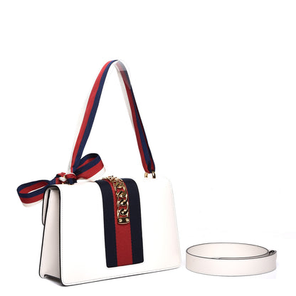 Gucci Calfskin Small Sylvie Shoulder Bag Off White 3 of 7