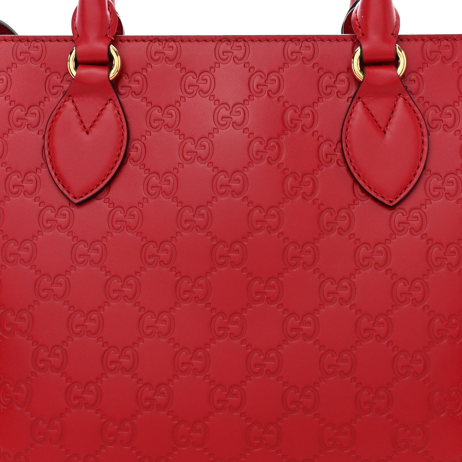 Gucci Guccissima Small Zippered Bucket Tote Hibiscus Red 8 of 10