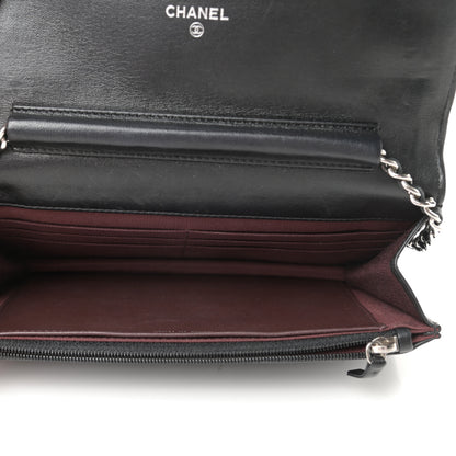 Chanel Lambskin Quilted Wallet On Chain WOC Black 5 of 12