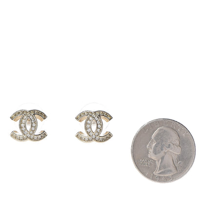 Chanel Crystal CC Earrings Light Gold 2 of 5