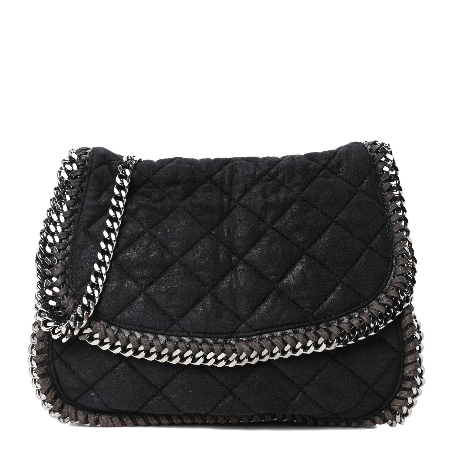 Stella McCartney Shaggy Deer Quilted Falabella Shoulder Bag Black 1 of 9