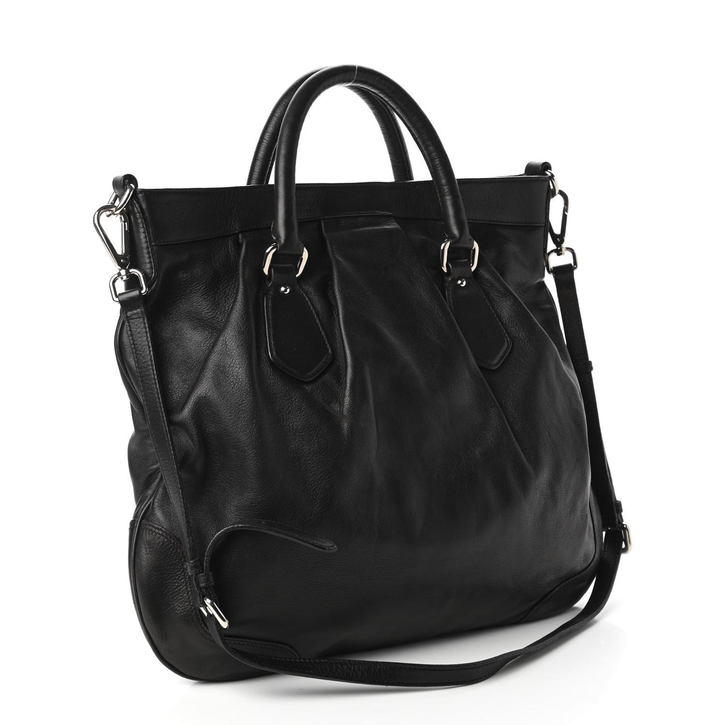 Soft Calf Shopping Tote Black