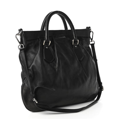 Prada Soft Calf Shopping Tote Black 3 of 10