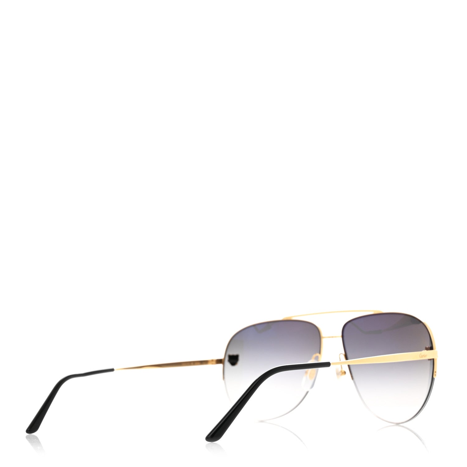 Cartier Santos de Cartier Aviator Sunglasses CT0065S Gold Black