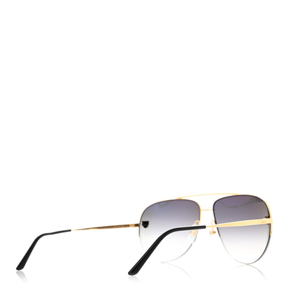 Cartier Santos de Cartier Aviator Sunglasses CT0065S Gold Black 4 of 7