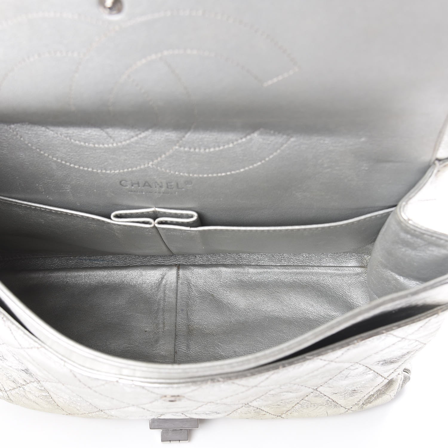 Chanel Metallic Aged Calfskin Quilted 2.55 Reissue 227 Flap Silver 4 of 8