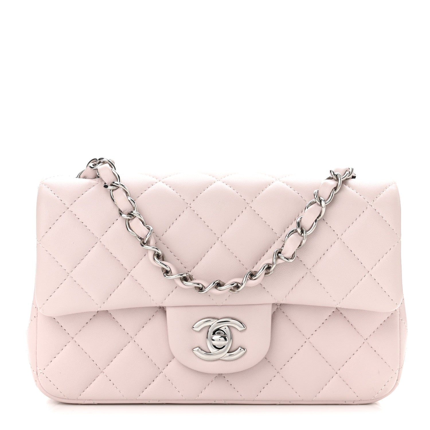 Chanel Lambskin Quilted Mini Rectangular Flap Light Purple 1 of 10