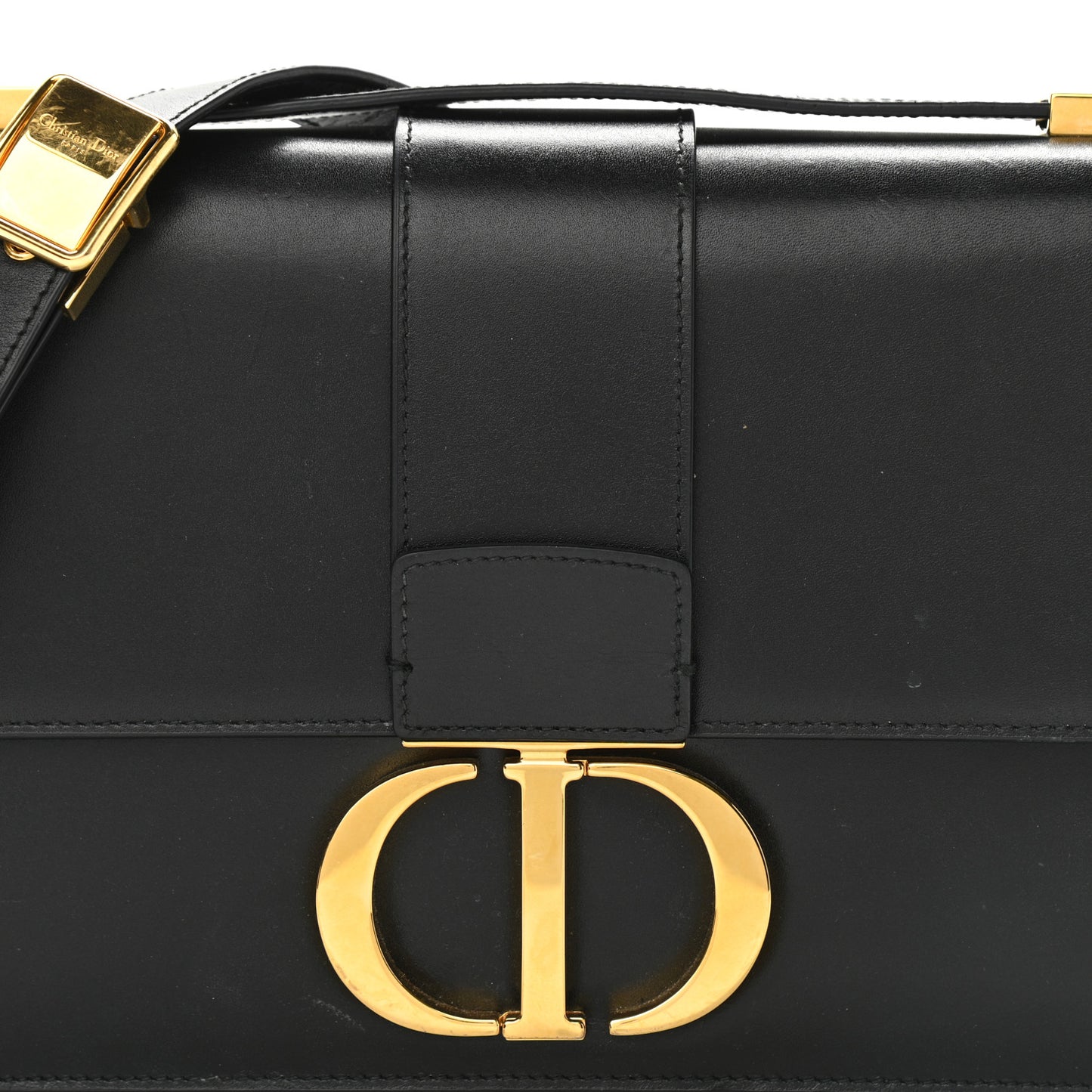 Smooth Calfskin 30 Montaigne Flap Bag Black