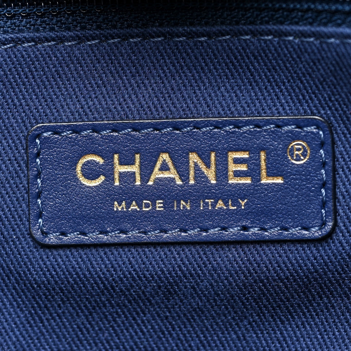 Woven Straw Raffia Striped Medium Deauville Tote Navy Blue