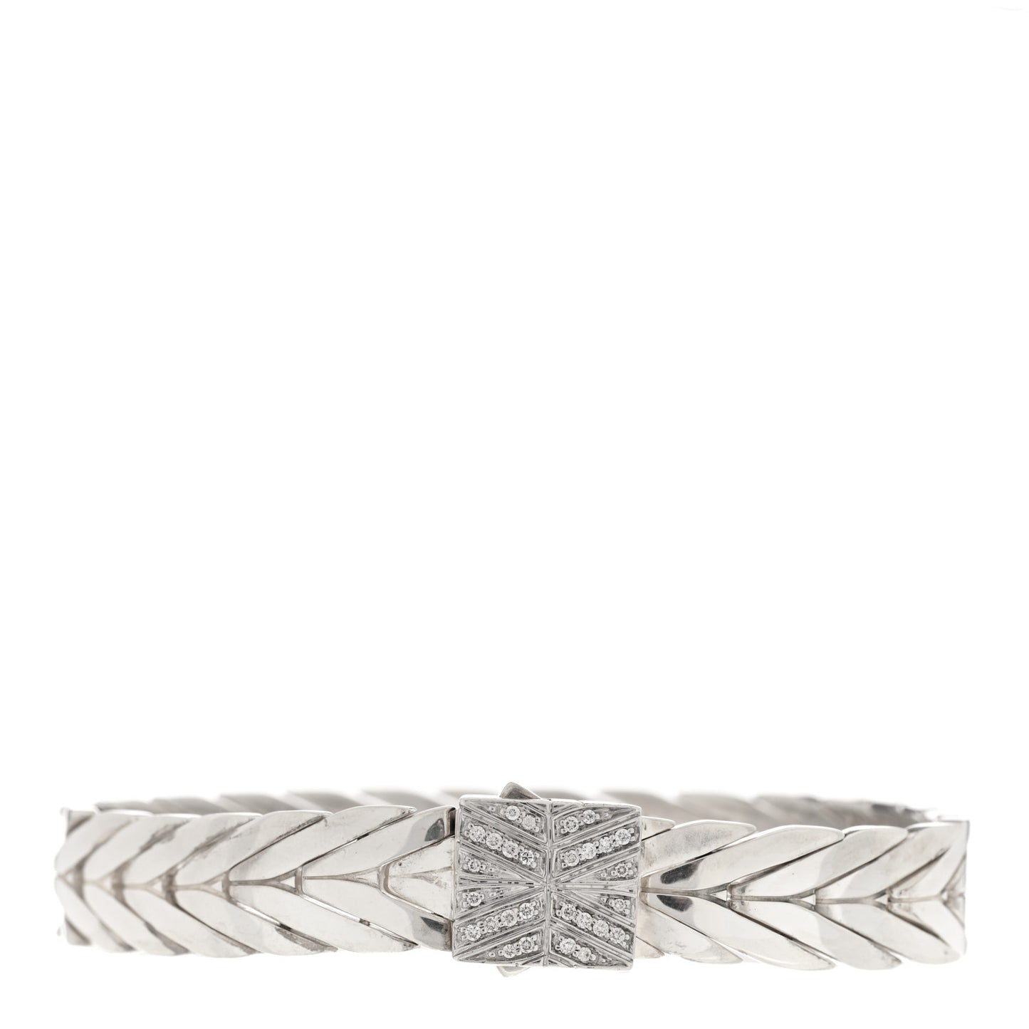 Sterling Silver Diamond 11mm Modern Chain Bracelet