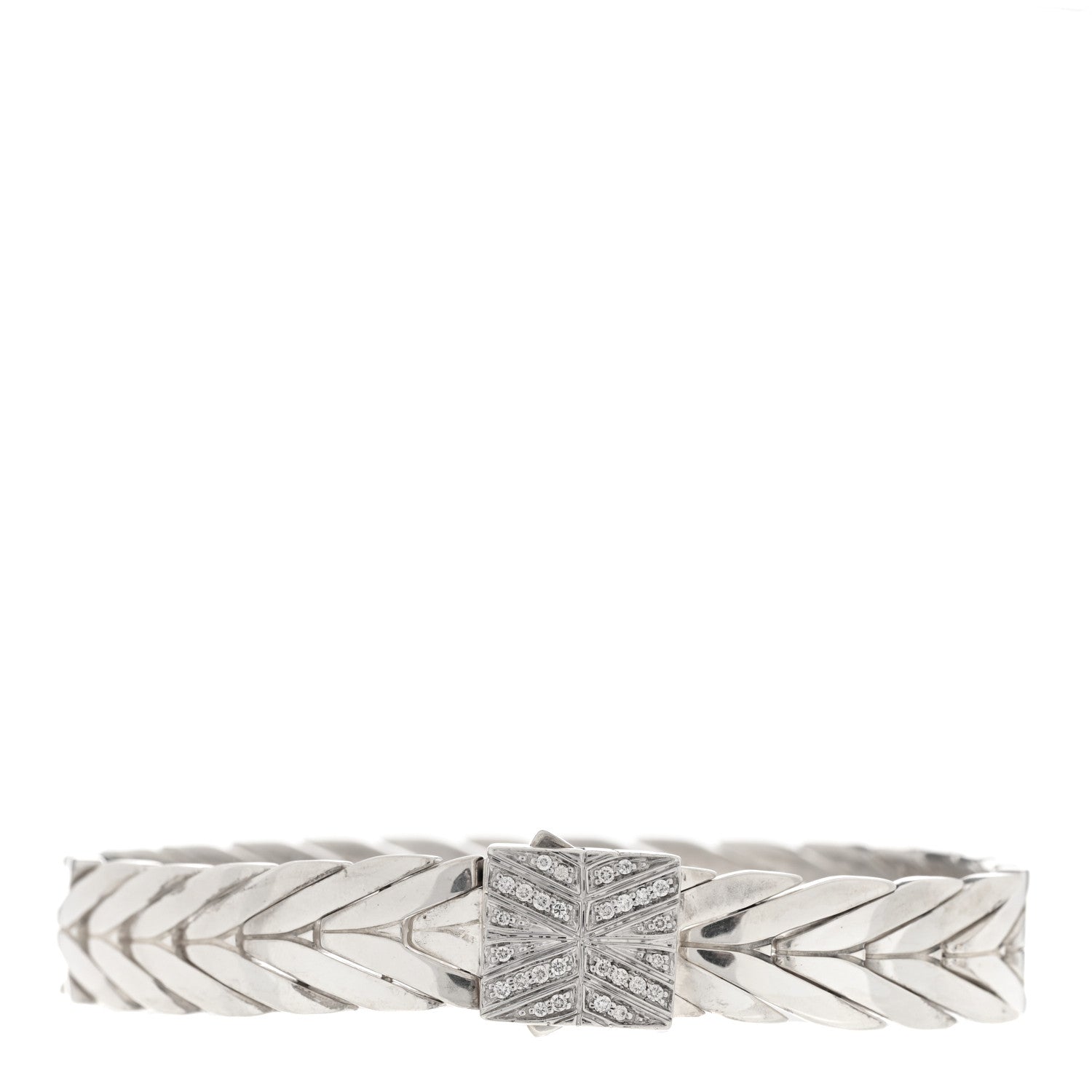 John Hardy Sterling Silver Diamond 11mm Modern Chain Bracelet 2 of 4