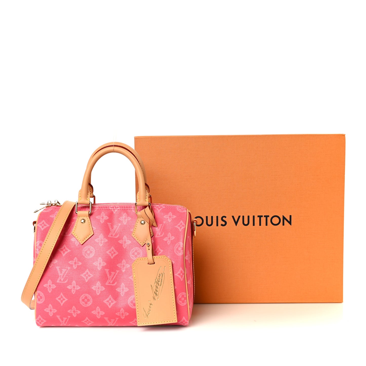 Monogram Origine Speedy Bandouliere 25 Rose Ruban