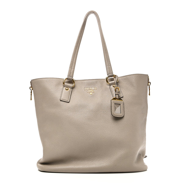 Piero  Prada Vitello Phenix Side Zip Tote Argilla 1875795 – FASHIONPHILE