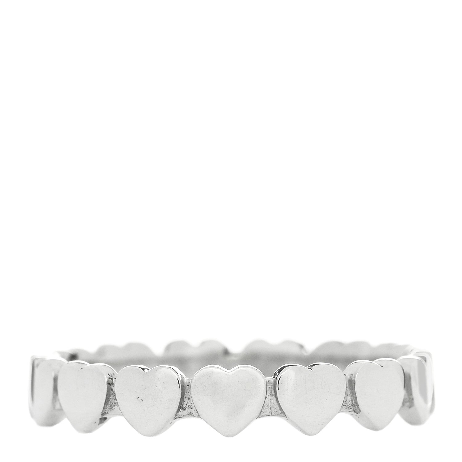 Tiffany Sterling Silver Paloma Picasso Crown Hearts Band Ring 53 6.5 1 of 3