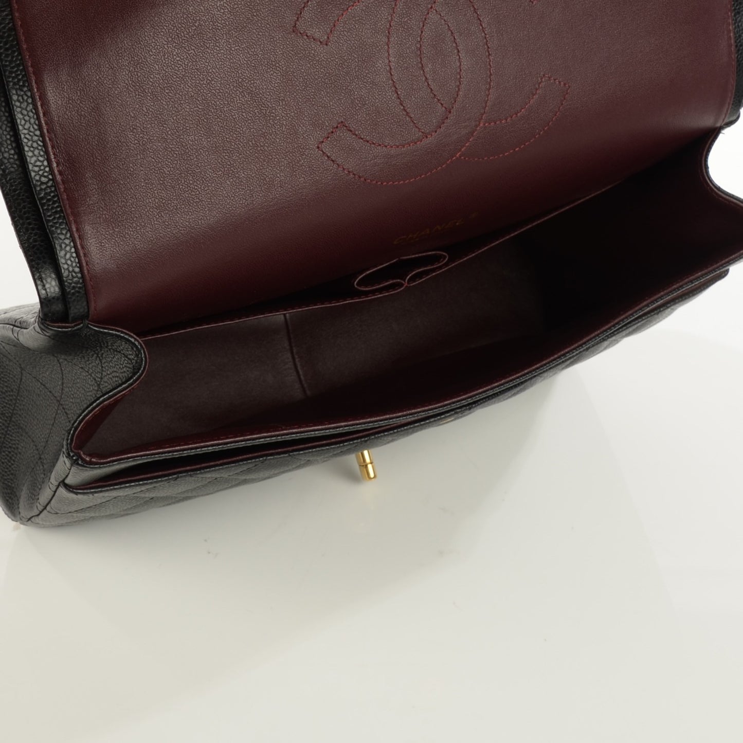 Caviar Quilted Maxi Double Flap Black