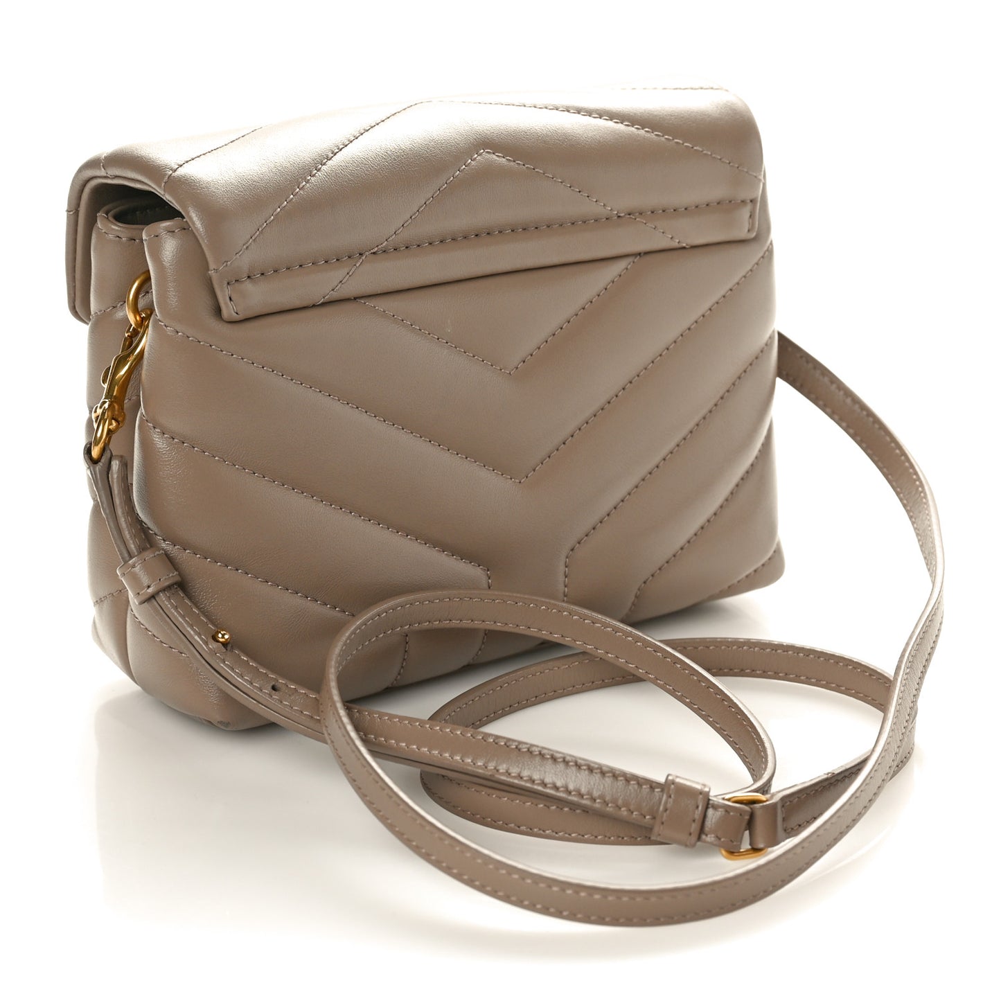 Calfskin Y Quilted Monogram Toy Loulou Crossbody Bag Taupe