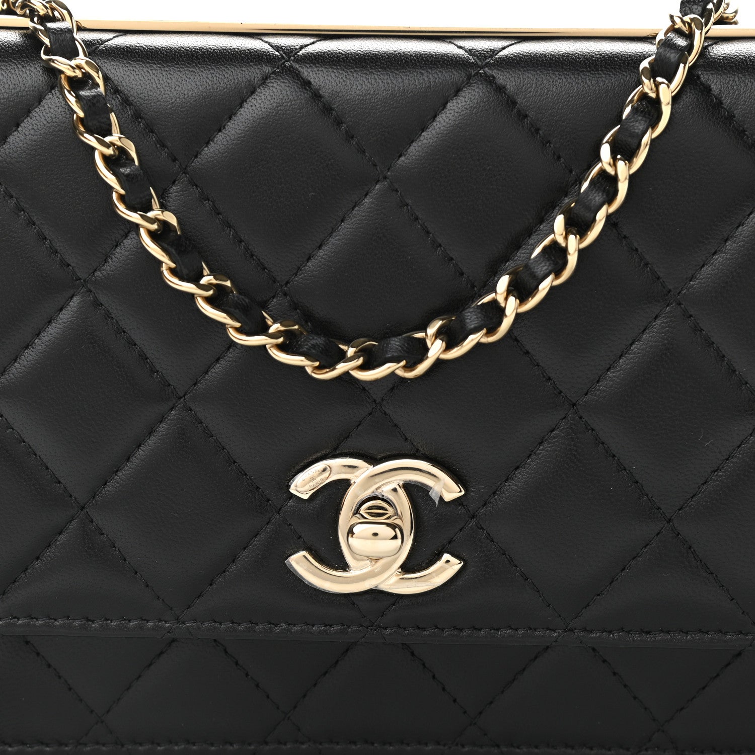 Chanel Lambskin Quilted Trendy CC Wallet On Chain WOC Black 9 of 12