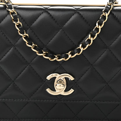 Chanel Lambskin Quilted Trendy CC Wallet On Chain WOC Black 9 of 12