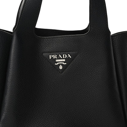 Prada Vitello Daino Soft Medium Dynamique Tote Black 7 of 10