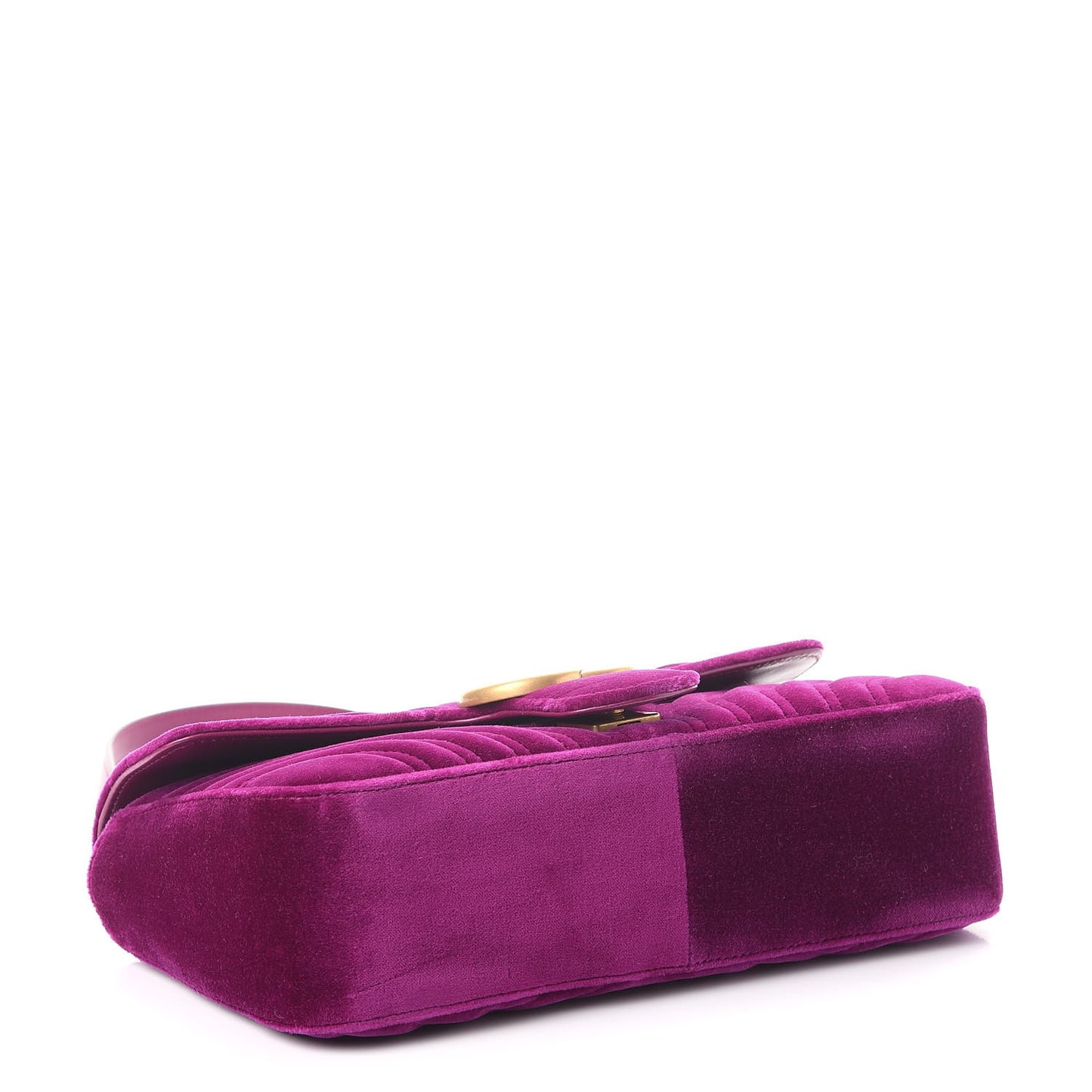 Velvet Matelasse Small GG Marmont Shoulder Bag Fuchsia Violet Cyclamen