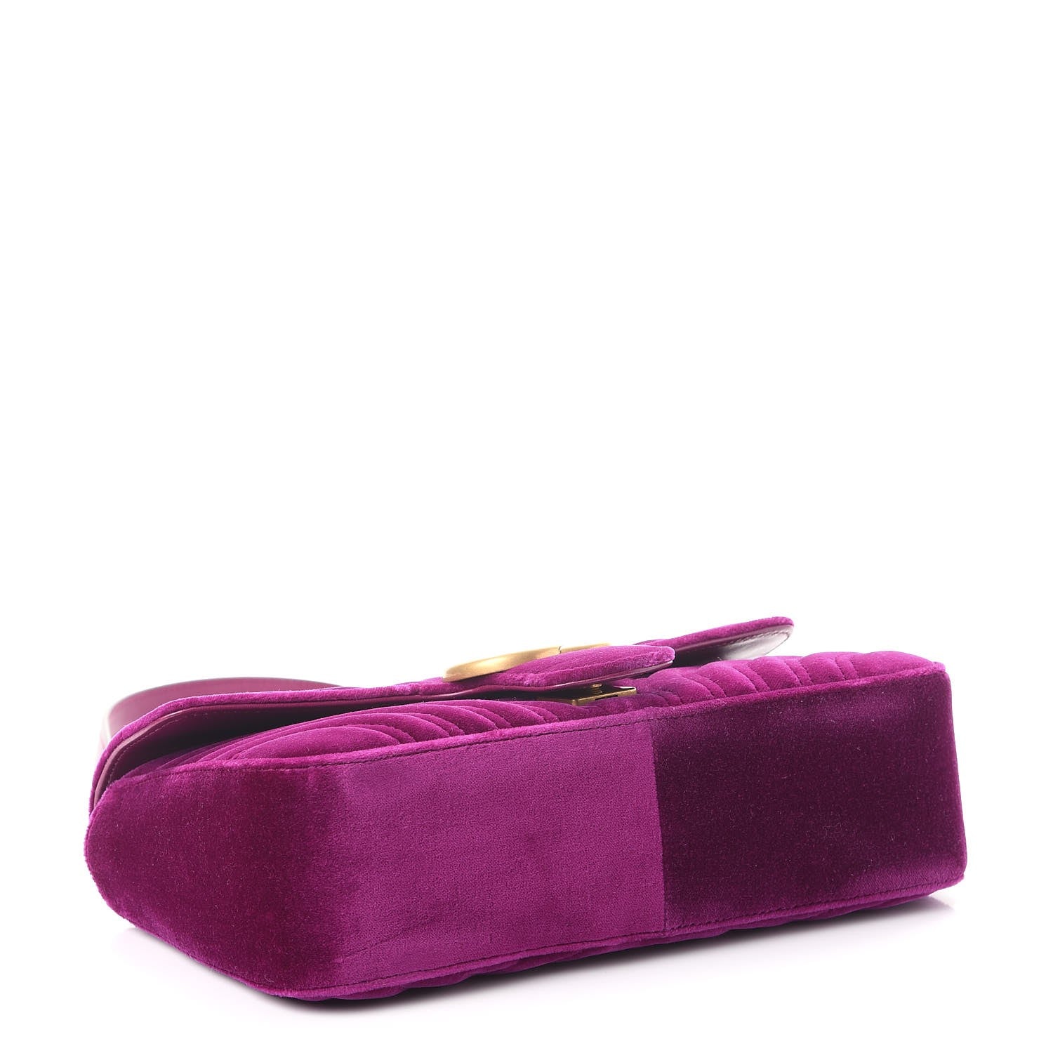 Gucci Velvet Matelasse Small GG Marmont Shoulder Bag Fuchsia Violet Cyclamen 4 of 8