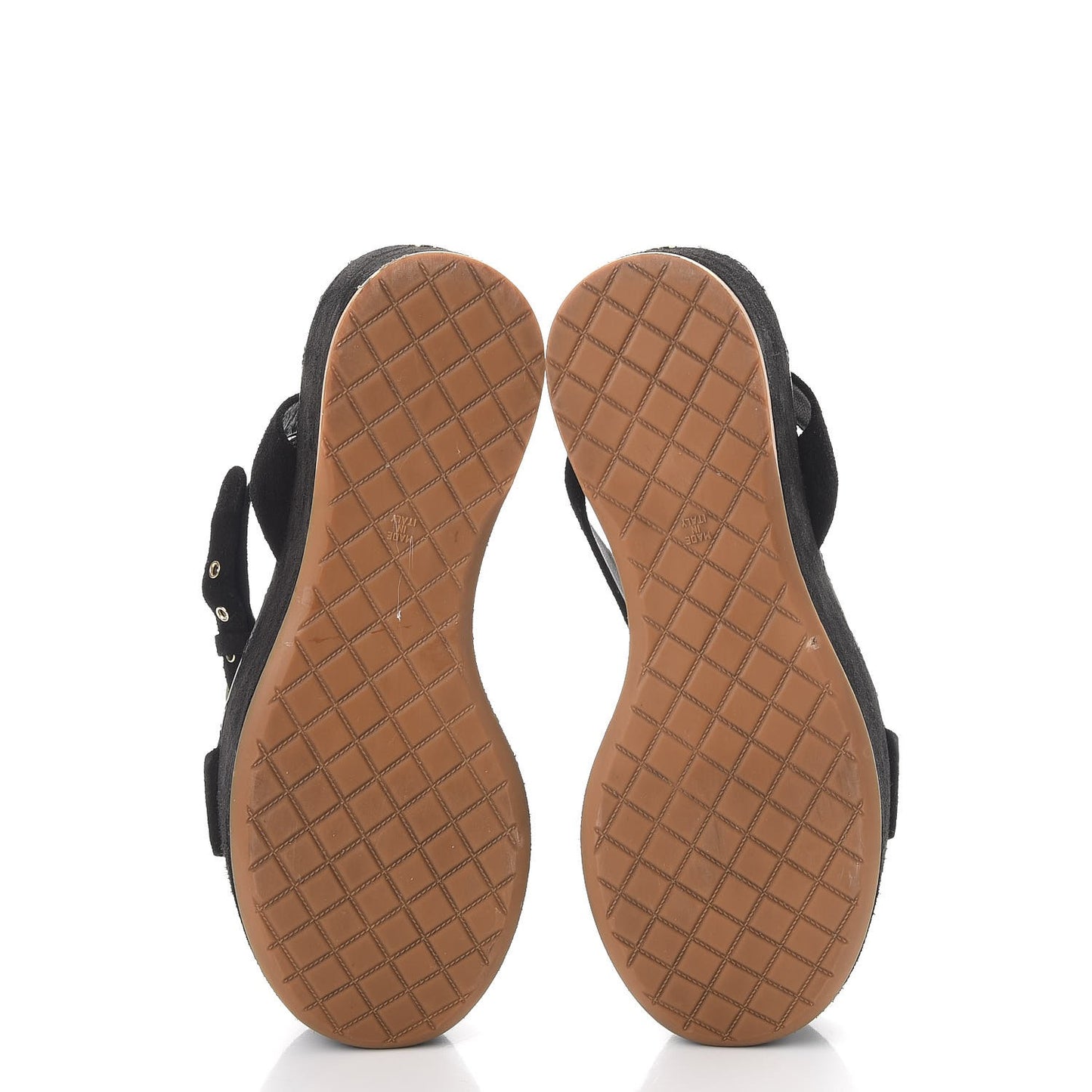 Suede Platform Wedge Sandals 37.5 Black