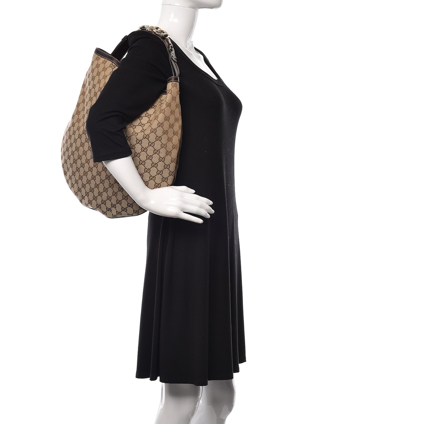 Monogram Large Wave Hobo Dark Brown