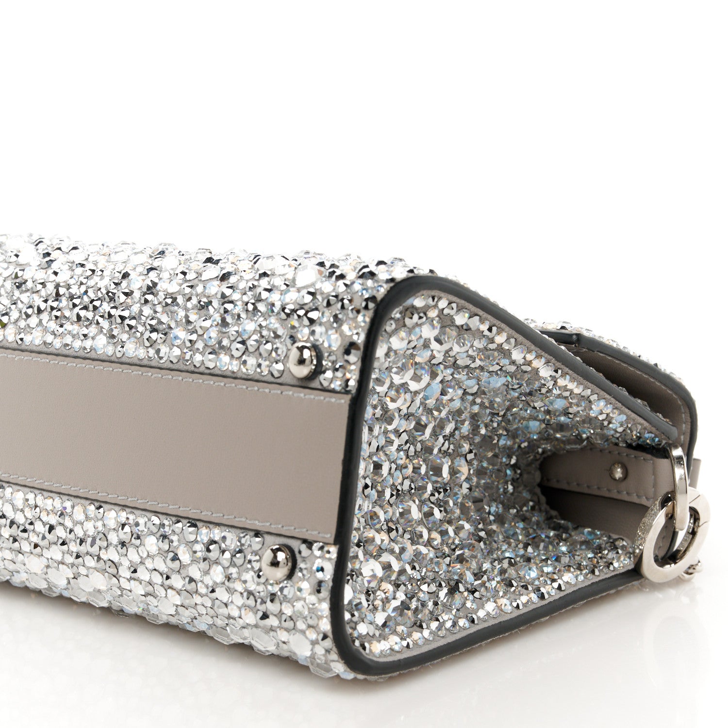 Valentino Garavani Crystal Embroidered Mini Vsling Top Handle Bag Silver 10 of 11
