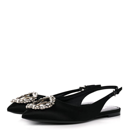 Louis Vuitton Satin Crystal Madeleine Slingback Ballerina Flats 36 Black 3 of 11
