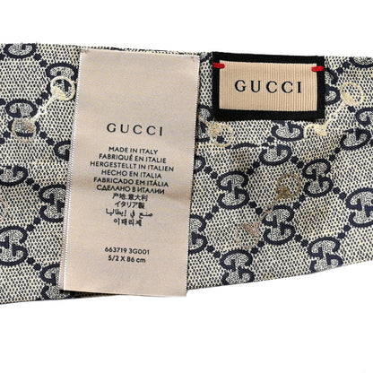 Gucci Silk Twill GG Monogram Gold Horsebity Neck Bow Scarf Flame 3 of 3