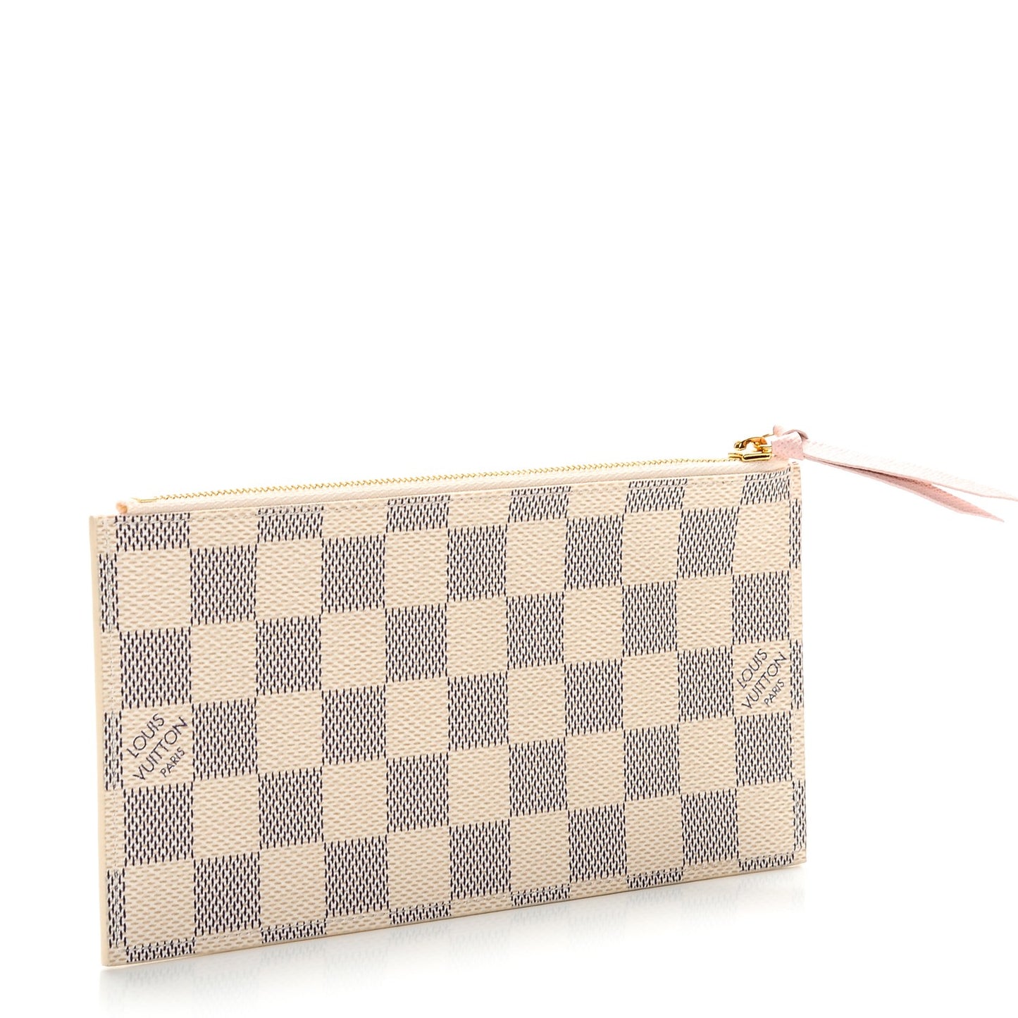 Damier Azur Felicie Chain Wallet Zippered Insert Rose Ballerine