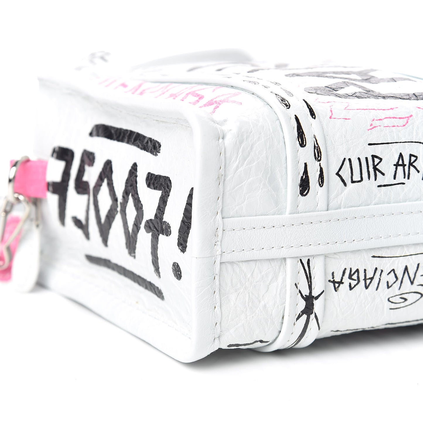 Agneau Arena Graffiti All Over XXS Bazar Shopper Tote White Multicolor