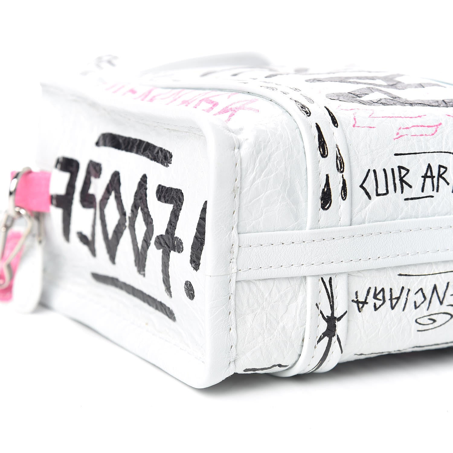 Balenciaga Agneau Arena Graffiti All Over XXS Bazar Shopper Tote White Multicolor 5 of 10