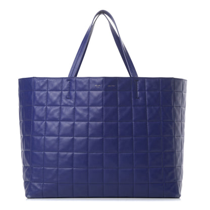 Celine Lambskin Quilted Horizontal Cabas Blue 1 of 15