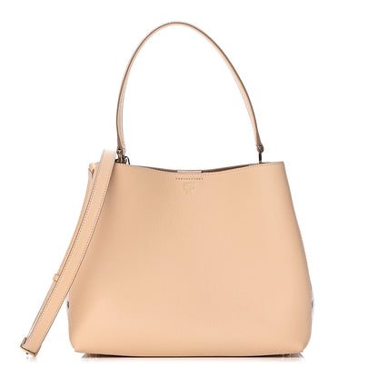 MCM Grained Calfskin Visetos Medium Sarah Hobo Latte Beige 1 of 12