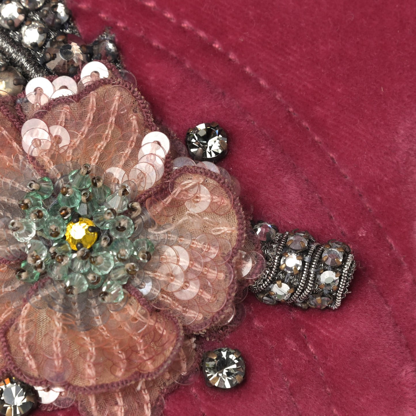 Velvet Matelasse Embroidered Mini GG Marmont Shoulder Bag Light Raspberry Rose