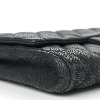 Chanel Iridescent Caviar Quilted Clutch With Chain Flap Black 7 of 8
