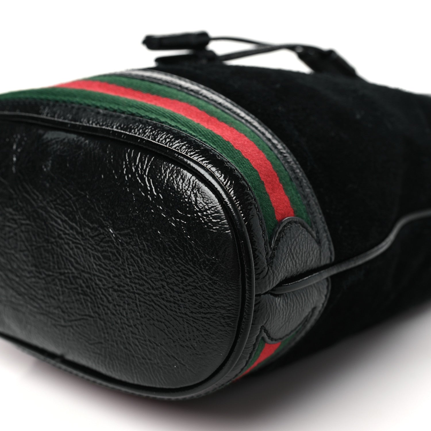 Gucci Suede Patent Web Small Ophidia Bucket Bag Black 10 of 10
