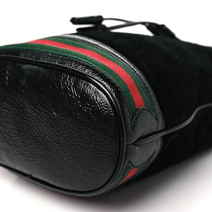 Gucci Suede Patent Web Small Ophidia Bucket Bag Black 10 of 10