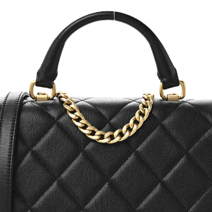 Chanel Caviar Quilted Small Top Handle Flap Black 8 of 11