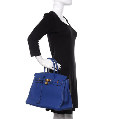 Hermes Togo Birkin 35 Bleu Electrique 2 of 10