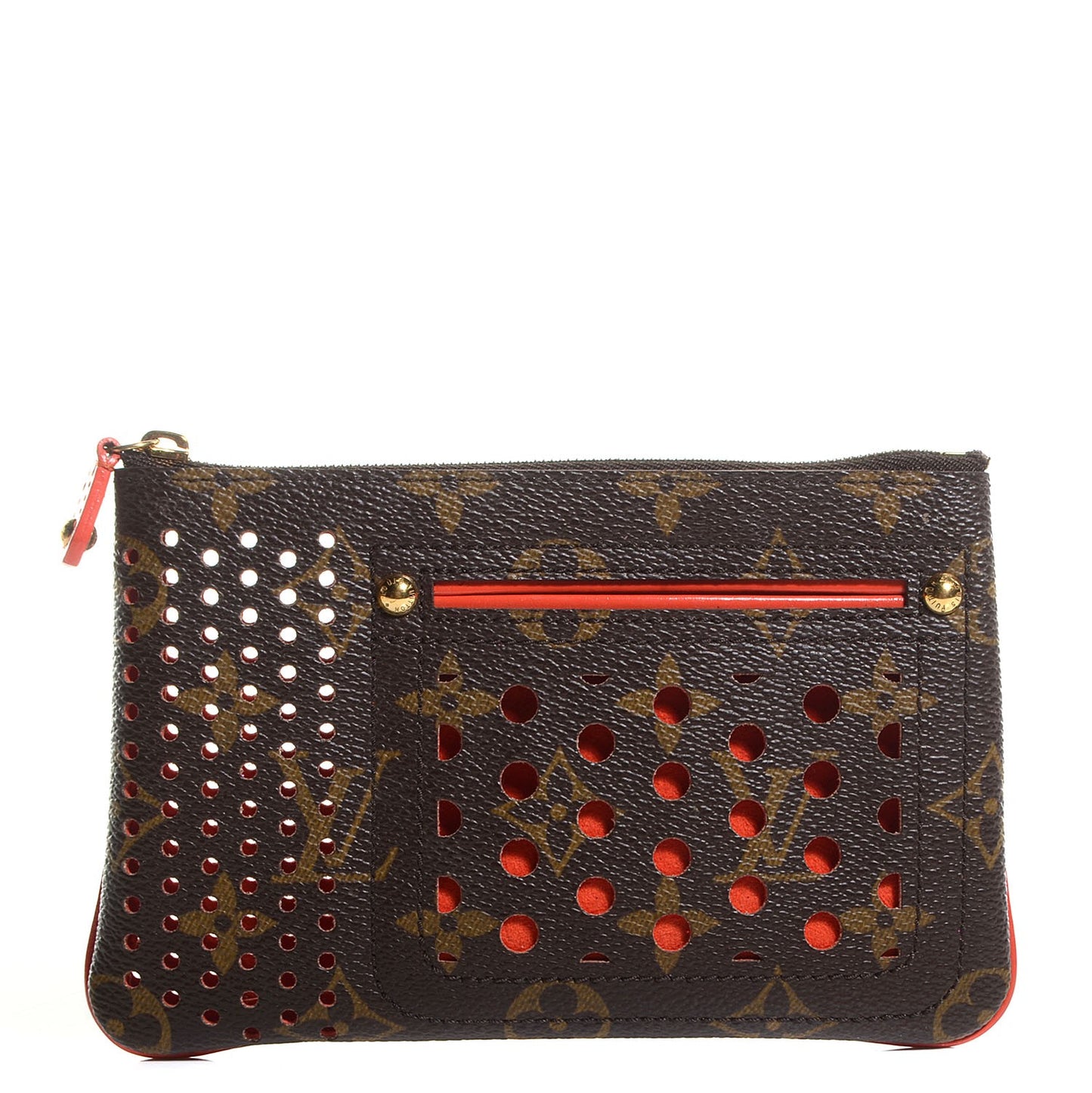 Monogram Perforated Pochette Plat Orange