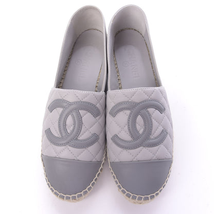Chanel Lambskin Quilted CC Espadrilles 38 Grey 6 of 11