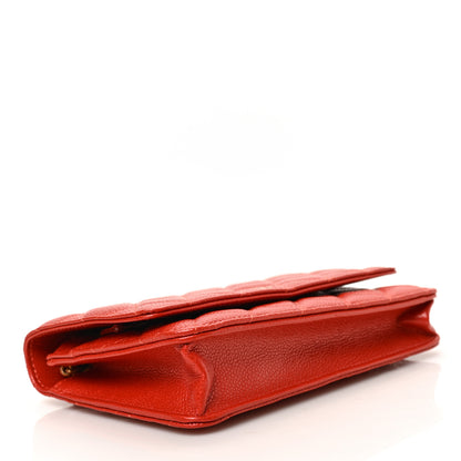 Chanel Caviar Quilted Wallet on Chain WOC Red 4 of 10