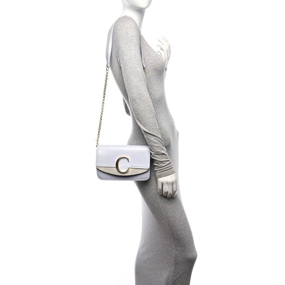 Chloe Calfskin Suede C Clutch With Chain Light Cloud 2 of 11