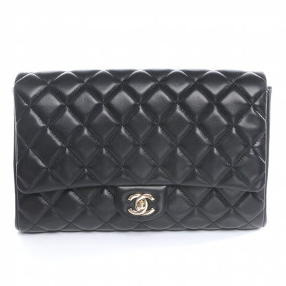 Chanel Lambskin Quilted Clutch Flap Black 1 of 8